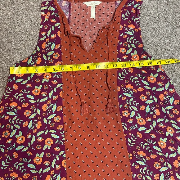 Matilda Jane Boho Floral Shark bite Hem Tank Top- Size Small - Picture 5 of 7